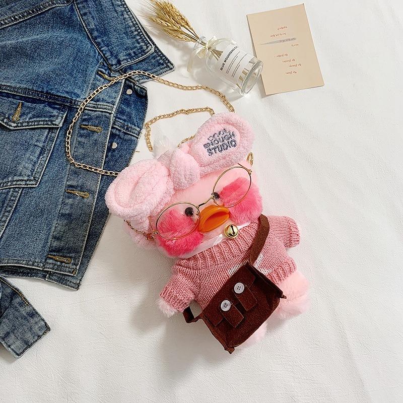 

Cartoon doll plush bag female cute hyaluronic acid duck doll bag, chain shoulder messenger bag no bells