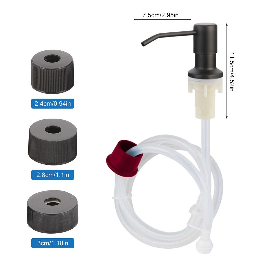 

Stainless Steel Soap Dispenser Extension Tube Kit Kitchen Sink Liquid Soap Dispenser Bathroom Detergent Hand Press Pumps чорний