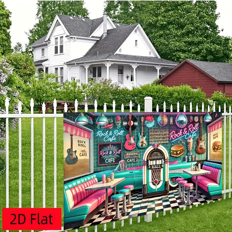 2D Plane 2D Plane - A 2D Plane Banner 1 Piece of Retro Rock Music Restaurant Background Fabric