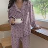 Spring Korean Love Print Long-Sleeve Pajamas