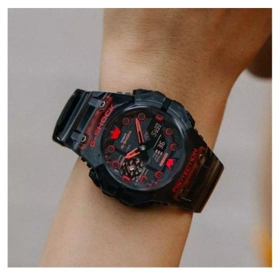 Used [Good condition/rare color] CASIO G-SHOCK GA-B001 Smoked skeleton red with Bluetooth
