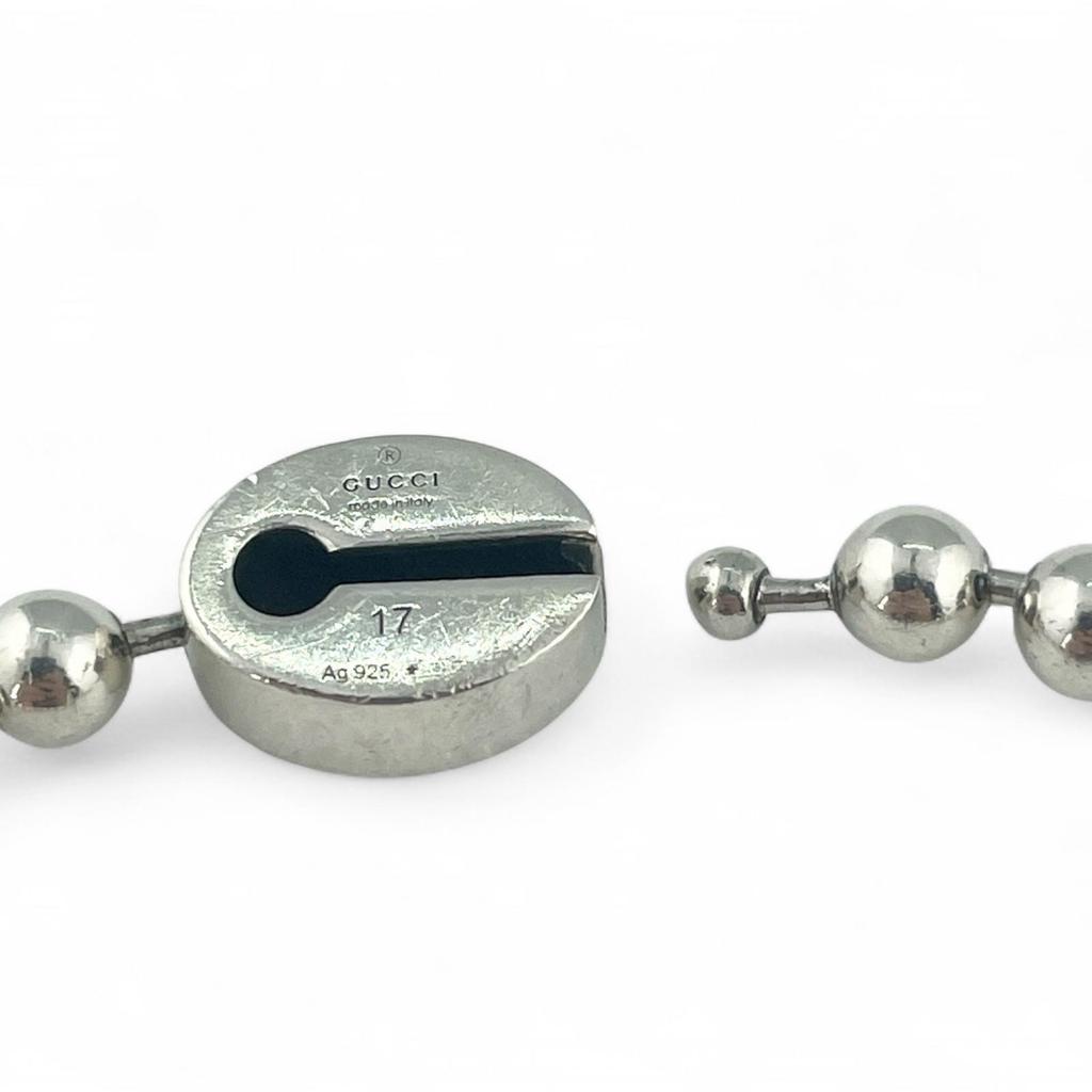 GUCCI bracelet Interlocking G Ball Chain Silver AG925 Women 17 Used