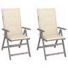 Day and Night - Day and Night Reclining Garden Chairs and Cushions 2 Pcs Solid Acacia Wood