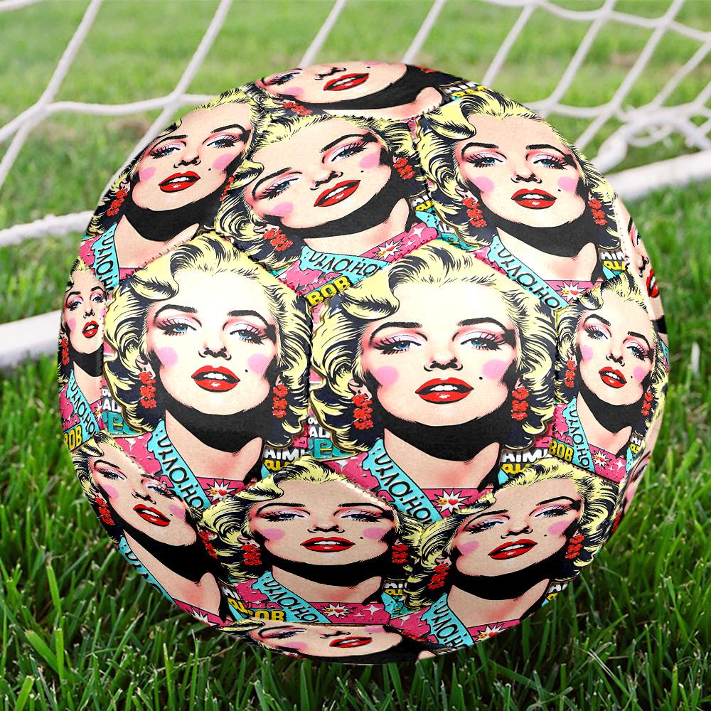Marilyn Monroe Print Size 5 Soccer Ball, Standard Match Football for Sports Game and Team Practice, Ideal Gift for Soccer Fans