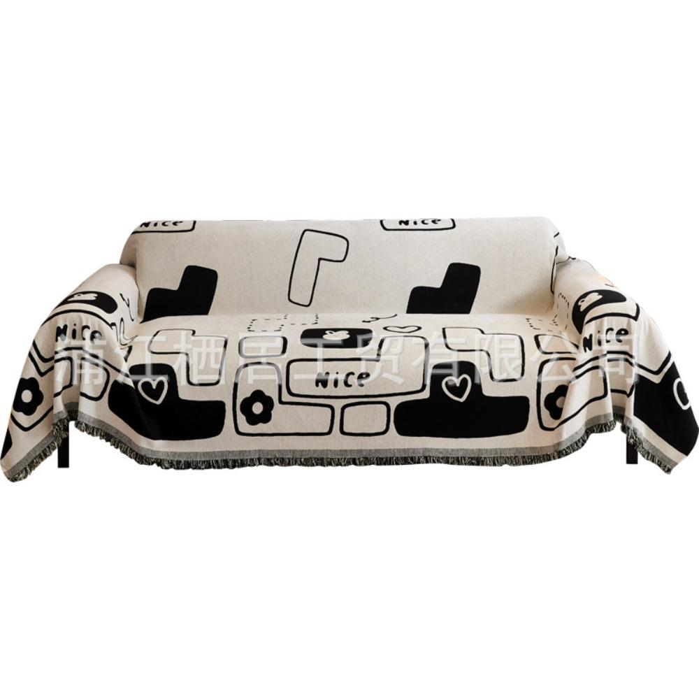 Cartoon sofa towel Chenier black and white simple modern all-inclusive cover anti-cat scratch all-season universal seat cushion blanket cover