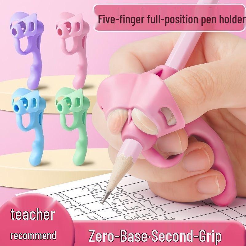 Five-Finger Silicone Pencil Grip for Kids: Corrects Writing Posture