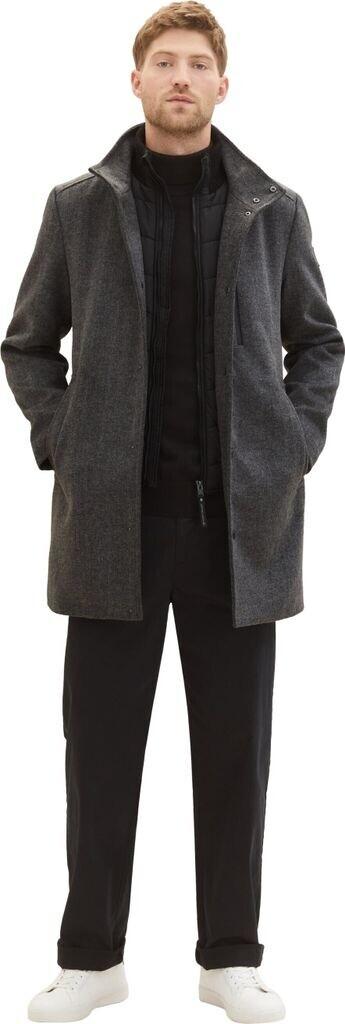 Tom Tailor Coat with a Multi-layered Pattern (1037362) Dark Gray Black Herringbone