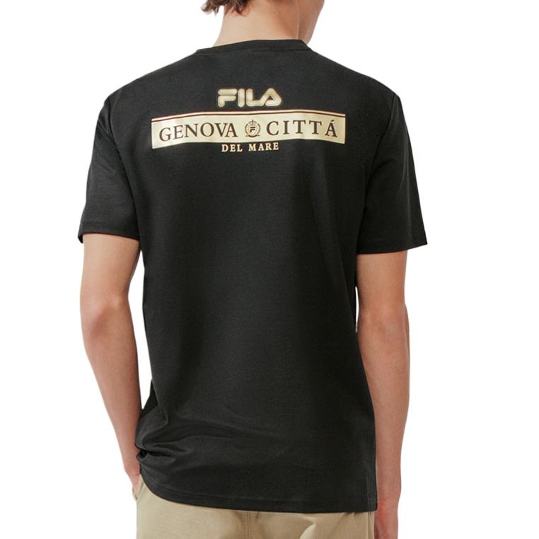 FILA Comfortable Versatile Soft Skin-Friendly Short Sleeve T-Shirt Men Tops Black F11M018108F-BK