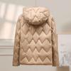 Womens Short Down Jacket 50% Duck Fill Lightweight Warm Hooded Coat Winter Casual Wear