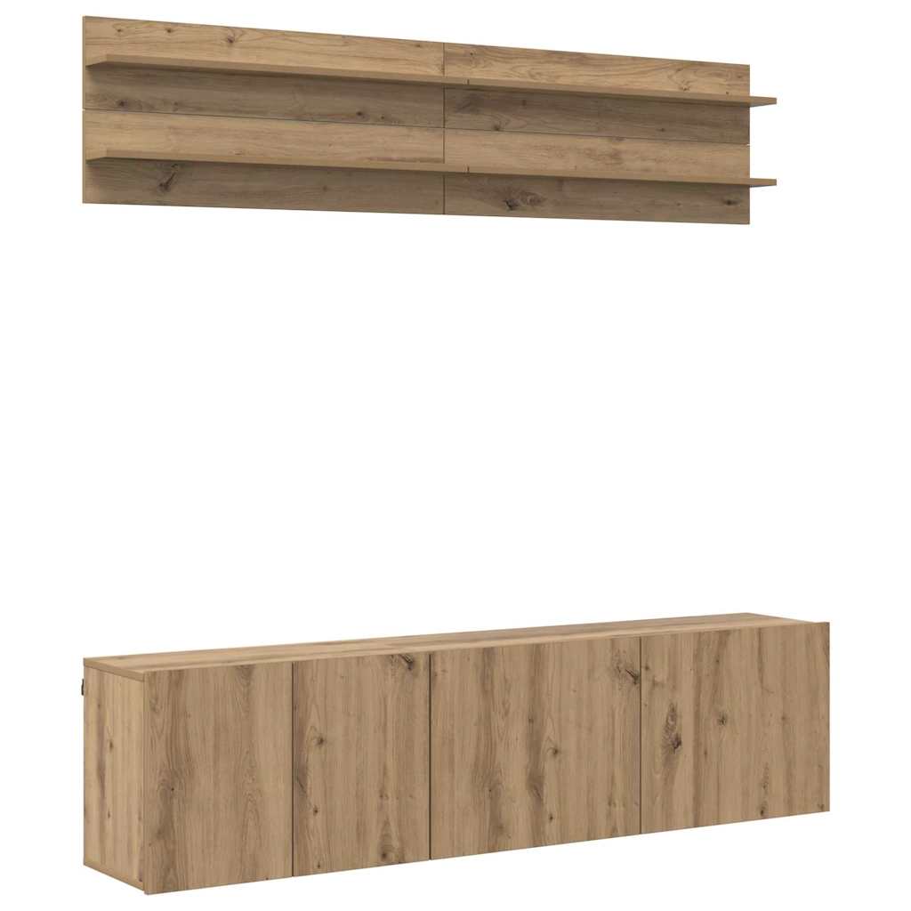 Wall Mounted TV Units 6 pcs Artisan Oak Wood Based Material