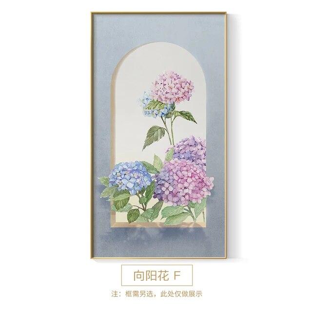 Flowers Canvas Painting Rose Sunflowers Poster Print Nordic Wall Freshing Picture for Living Room Dining Room Modern Home Decor