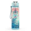 1PC Ocean Wave Watercolor Abstract Art 750ml Color Plastic Sports Water Bottle Leakproof Flip Straw Lid Suitable for Sports Office Home Use