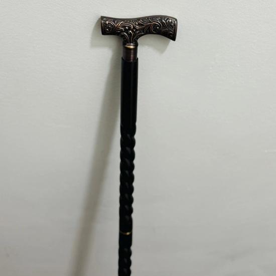 Designer Brass Derby Head Handle Wooden Walking Stick Cane 93.98 cm Father Mother Gift Grandfather Grandmother Gift for Her Him