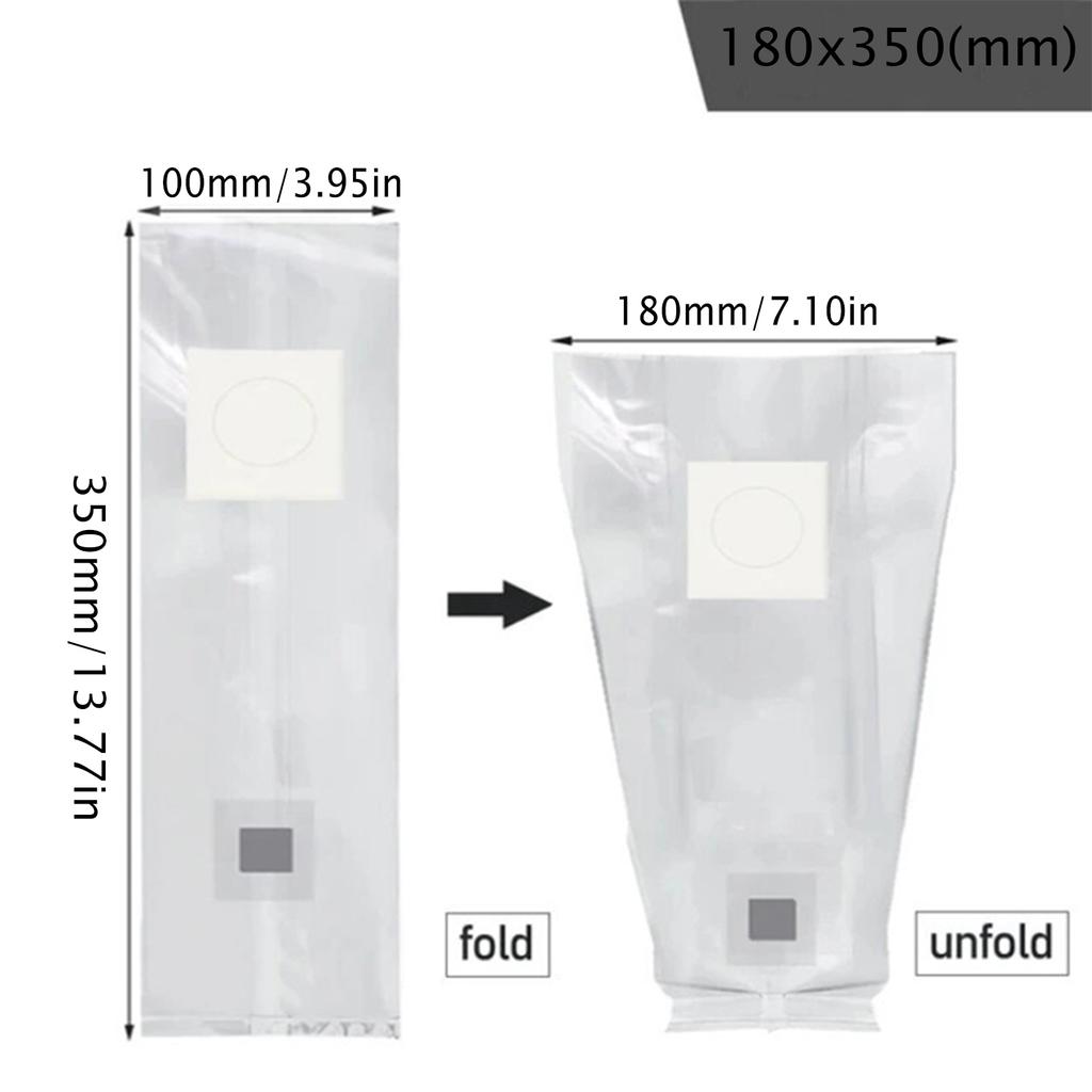 5pcs Mushroom Spawn Grow Bag W/Self-Healing Injection Port Filter Patch Autoclaving Substrate Mushroom Spawn Bag