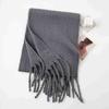 Versatile mohair solid color scarf women's winter thickening simple warmth enlarged shawl scarf