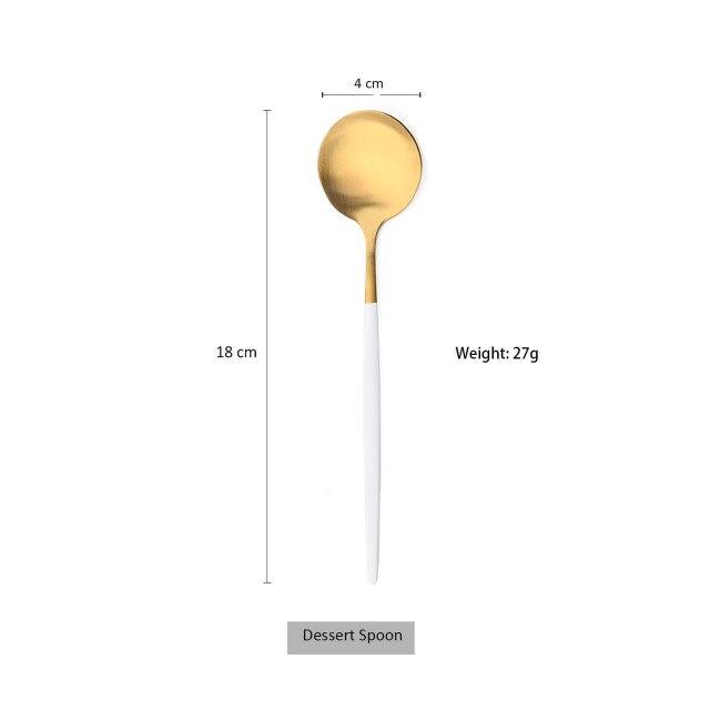 1 Pcs Gold Cutlery Stainless Steel Flatware Golden Knives Fork Spoon Black Cutlery Kitchen Tableware Dinnerware