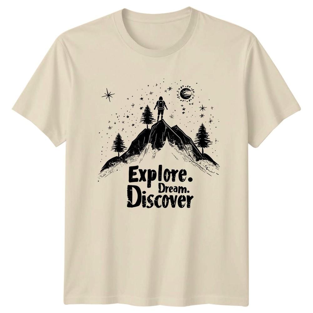 Explore Dream Discover TShirt Outdoor Adventure Hiking Camping Gift For Him