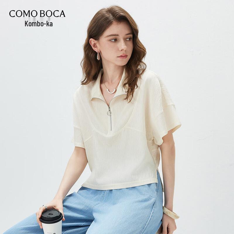 Women s Mulberry Silk Short-Sleeve Lapel Top M
