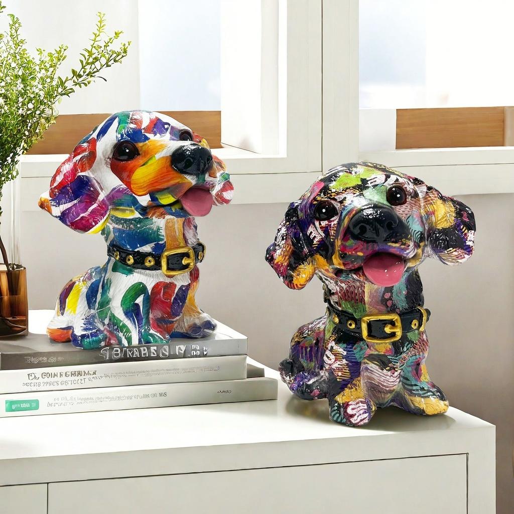 Latest Transfer Big-headed Dog Resin Crafts Ornaments Living Room Home Work Tabletop Decoration Supplies Gift Durable