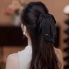 Korean Black Bow Hair Clip for Women - 2025 High-End Ponytail Hairpin, Small Claw Half-Up Clip