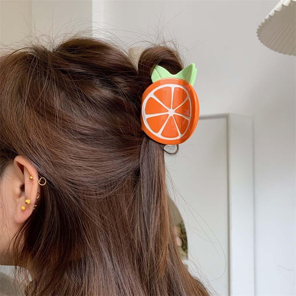 Korean Style Fruit Shark Clip Waterproof Acrylic Hair Accessories Acetic Acid Hair Claw  Party