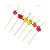 Straw Plastic for Fashion Party Pool Paper Decoration Assorted Cocktail Fruit Straws Drinking