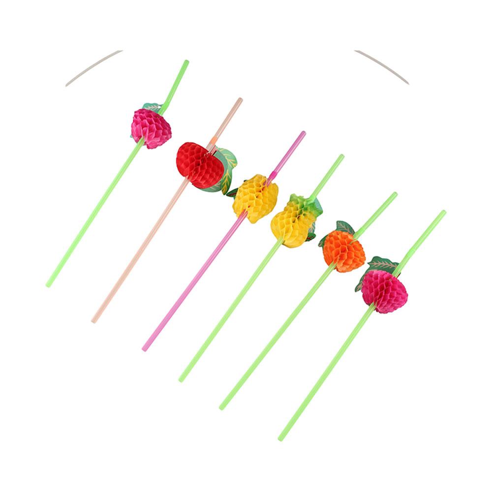 Straw Plastic for Fashion Party Pool Paper Decoration Assorted Cocktail Fruit Straws Drinking