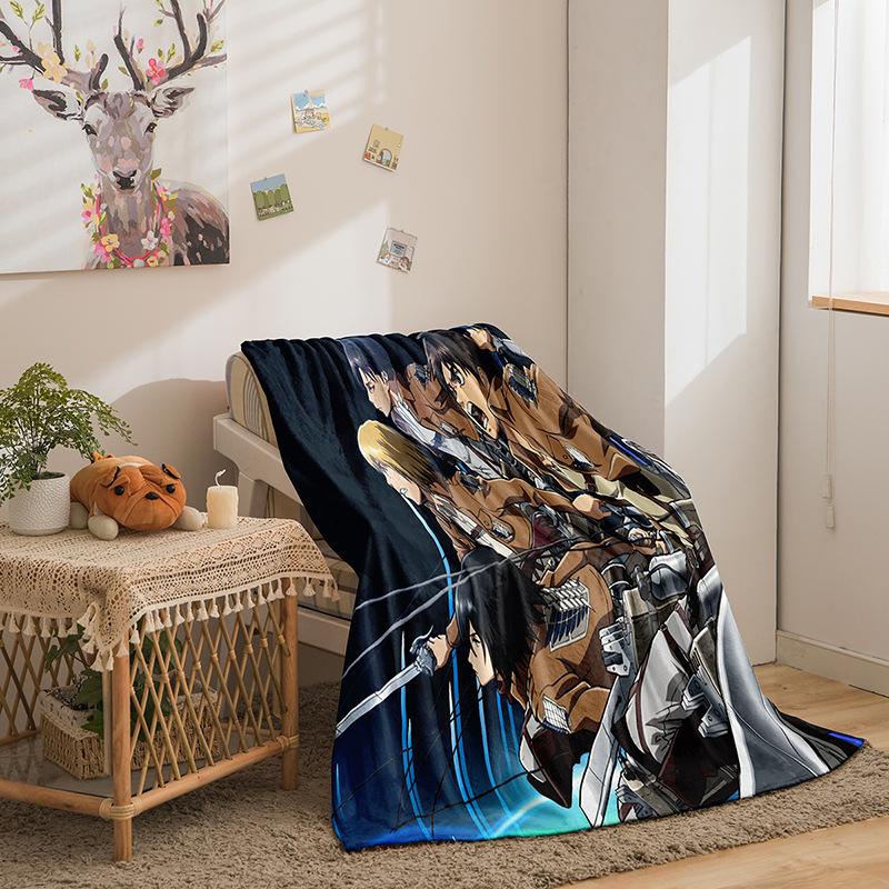 Attack On The Giant Series Flannel Blanket 3D Printed Sofa Blanket Thickened Blanket