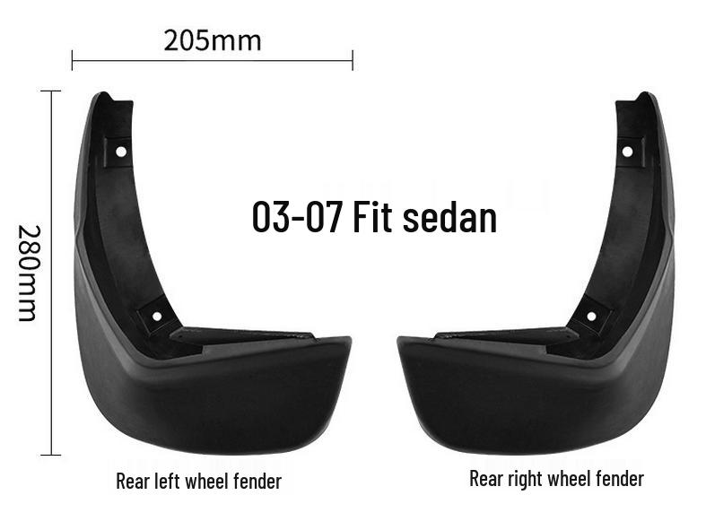 Honda Fit Jazz 2003-2007 Sedan Lapače nečistot pro přední a zadní pneumatiky