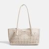 Bolsa de Picnic de Tejido de Lujo: Elegante Bolso de Hombro Hueco para Madre e Hijo