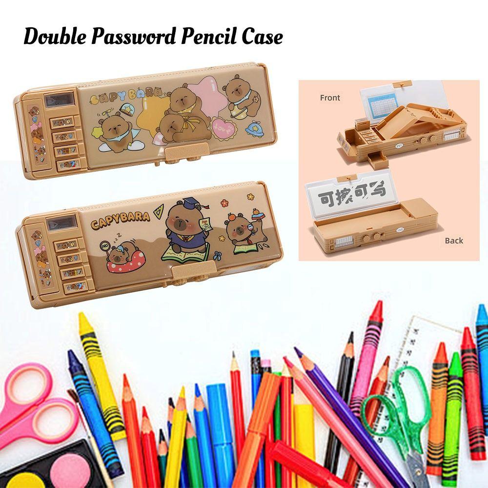 Doppellagiges Capybara Federmäppchen Große Kapazität Schreibwaren Organizer Schreibwarenbox Studenten