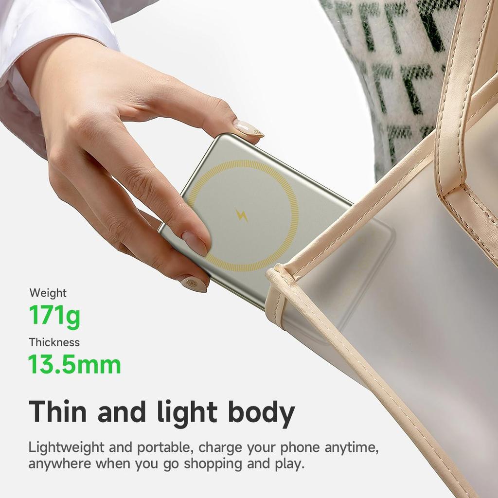 Hoco Q26A 10000mAh 15W Magnetic Wireless Power Bank with PD20W output Fast Charging, Compatible with MagSafe