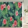 Colorful Beautiful Flowers Shower Curtains With 12 Hooks Floral Printed Fabric Shower Curtain Waterproof Polyester Bath Screen
