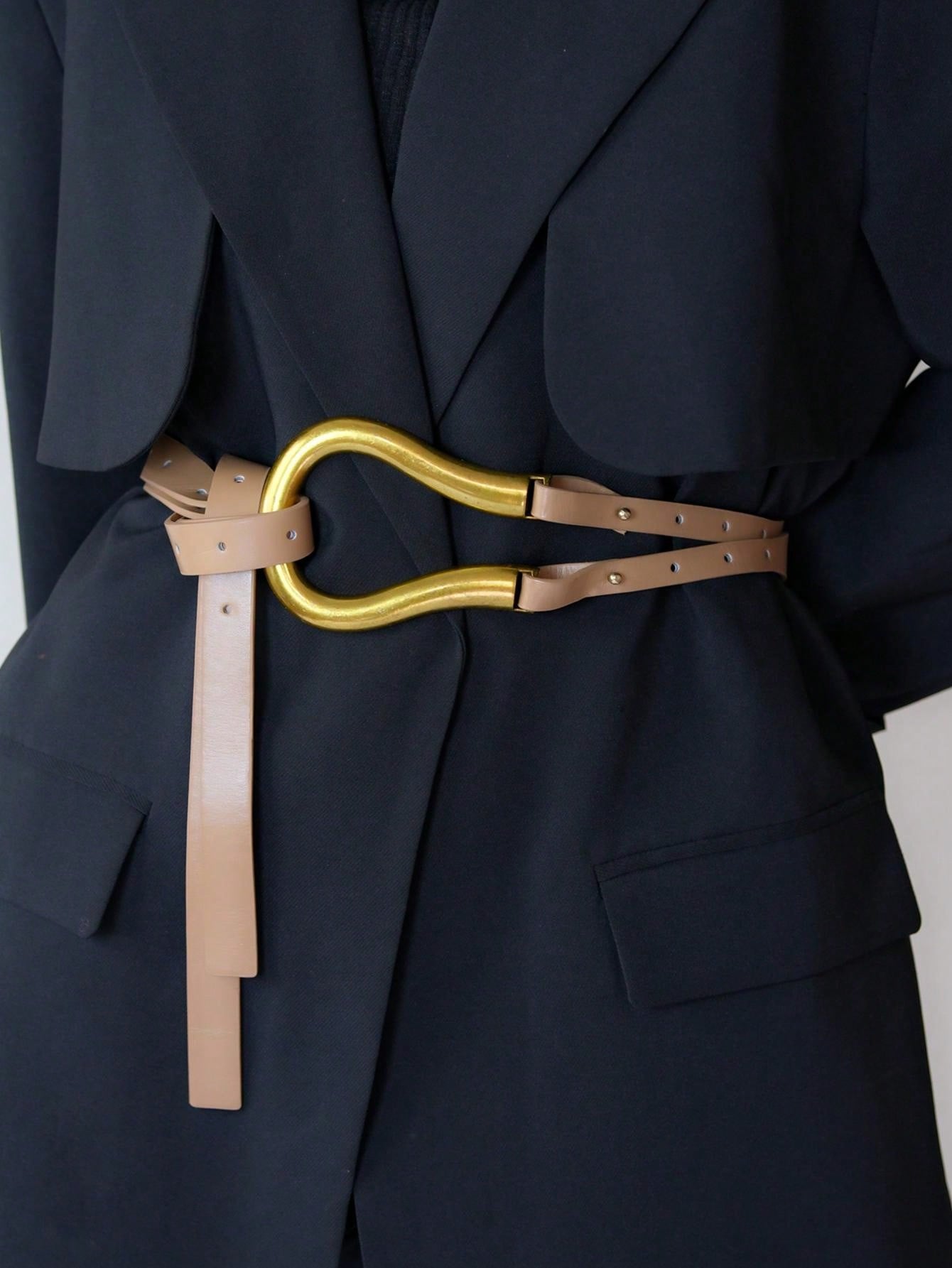 

1pc Women s Suit Waist Belt, Versatile Wide Horseshoe Buckle Decoration Belt For Skirt Summer, School Fall, Autumn, Halloween one-size бежевий