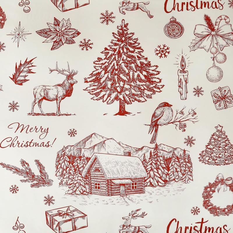 3 Red Christmas Duvet Covers With reindeer, snowflakes, farmhouse, Soft Microfiber Including 2 Pillowcases