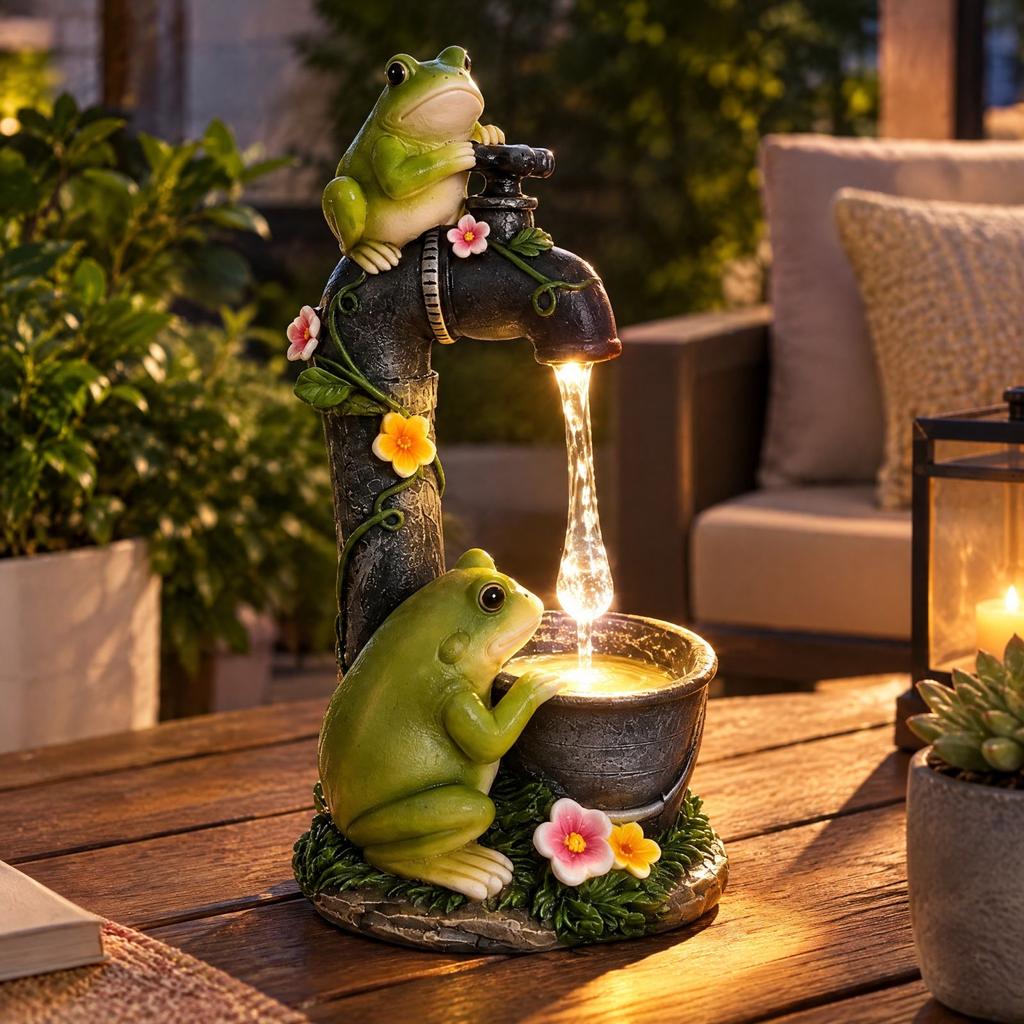 Solar-Powered Water Ornament Light, Resin, Height: 23.5 cm, 1 ornament