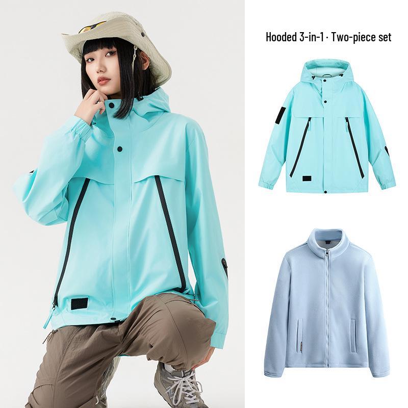 Unisex Outdoor Windproof Warm 3-in-1 Jacket Set - Autumn/Winter Best-seller