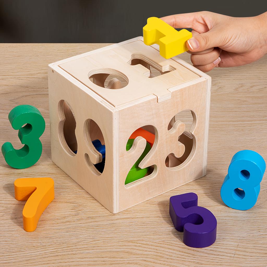 And Toddler Number Shape 0-9 Matching Blocks for Intelligence Box Early Education Educational Toys