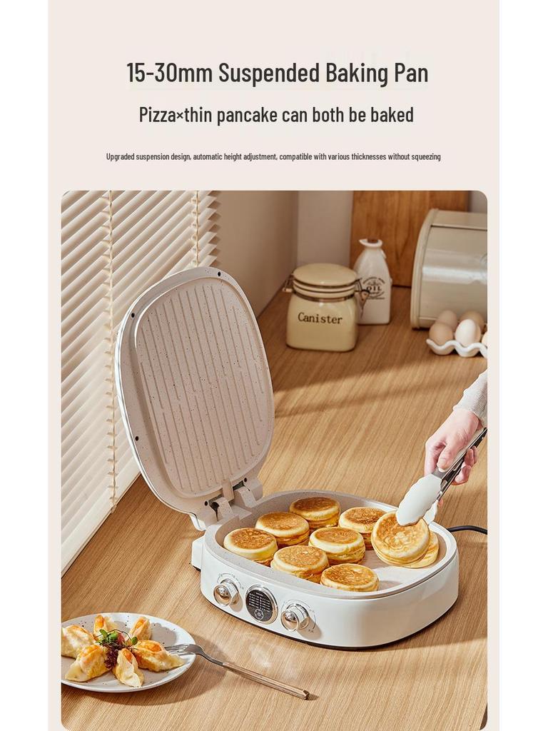 Yidepu Double-Sided Electric Pancake Maker with Large Deepened Griddle Plates