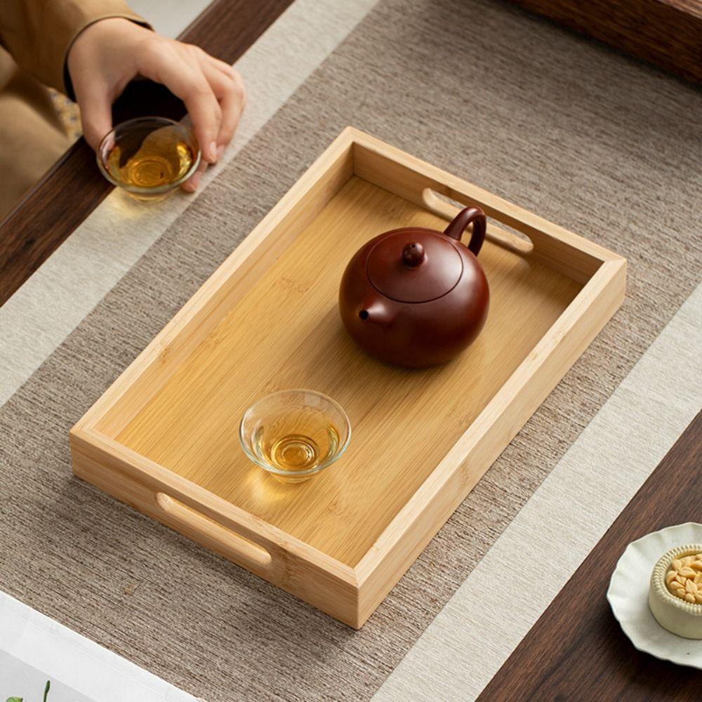 Walnut Color Food Storage Trays With Handle Dessert Pallet Decorate Tray Display Plate Bathroom