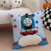 Thomas The Train Square Pillow Case Anti-Dustmite Pillowcase Invisible Zipper Silky Short Plush Sofa Cushion Cover