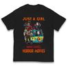 Nur ein Mädchen, das Horrorfilme liebt Halloween Kinder T-Shirt