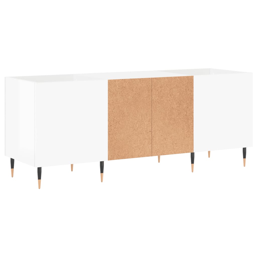 vidaXL Plattenschrank Hochglanz-Weiß 121x38x48 cm Holzwerkstoff