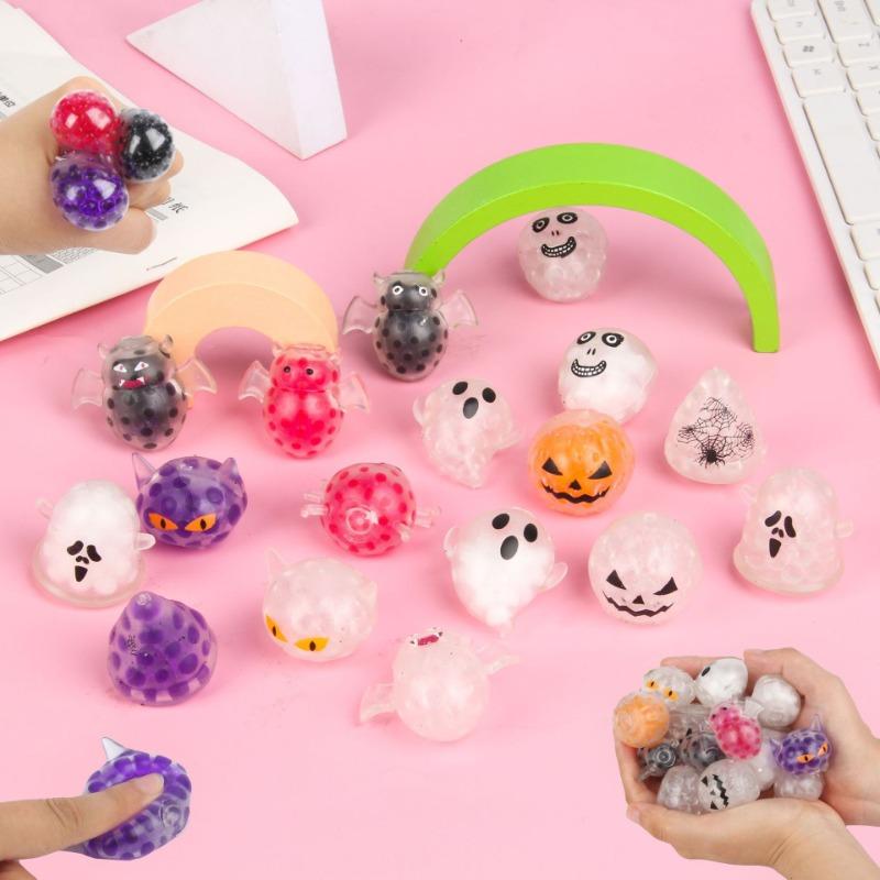 5/10Pcs Halloween Squeeze Ball Pumpkin Ghost Fidget Toy Kids Halloween Birthday Party Favors Trick or Treat Goodie Bag Filler