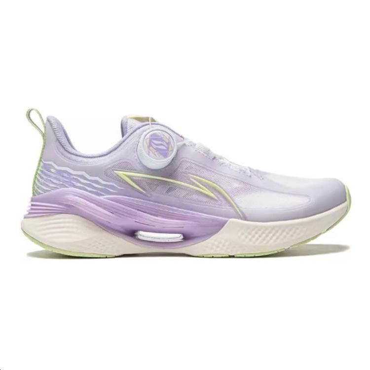 Li Ning Kids Cloud Comfortable Versatile Shock Absorbing Breathable Low Top Running Shoes Kids Running Shoes Purple White YKFU020-2