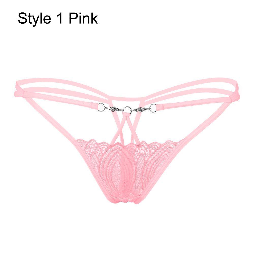 Fashion T-back Low Waist Briefs Women Erotic Lingerie Lace Flowers G-string Sexy Panties