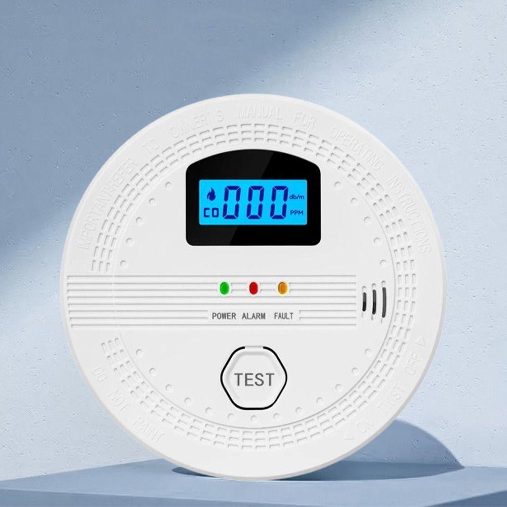 Audible Alarm 2 In 1 CO Smoke Detector LCD Digital Display CO Sensor Home Use