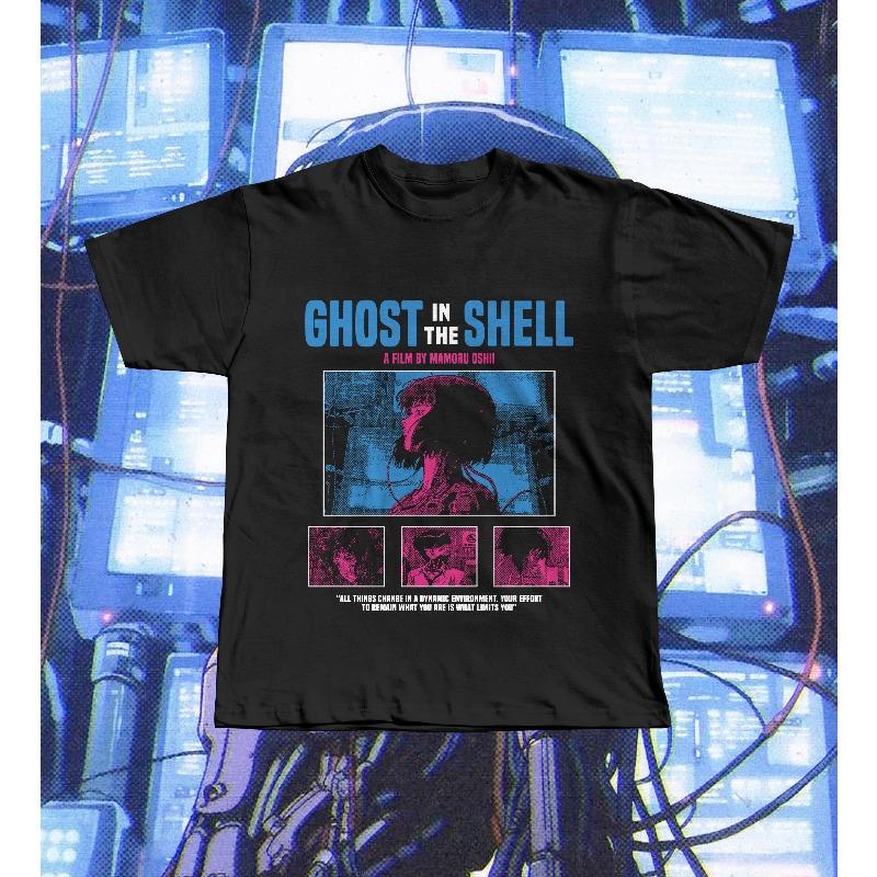 

Ghost in the Shell 1995 T-Shirt, Major Kusanagi Cyberpunk Anime Tee Summer Men s and Women s Loose and Breathable T-shirt Top S разноцветный