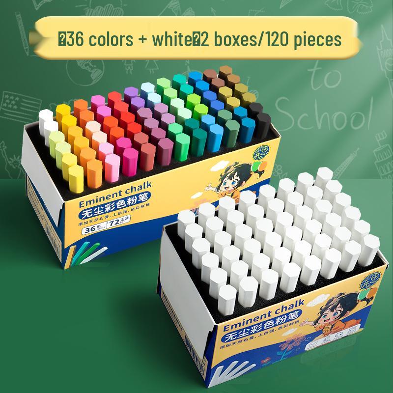 Dust-Free Bright Color Chalk for Kids - Keeps Hands Clean, Ideal for Teachers and Home Use.