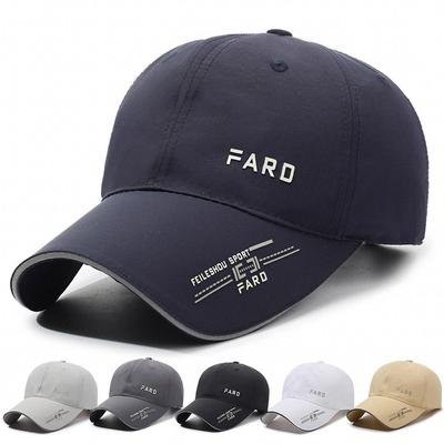 Boné Respirável de Secagem Rápida Primavera Verão Boné de Beisebol com Letra Boné Esportivo Masculino para Sol ao Ar Livre